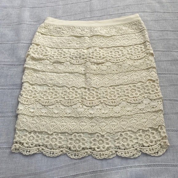 Blue Rain creamy white crochet skirt. - Picture 1 of 13